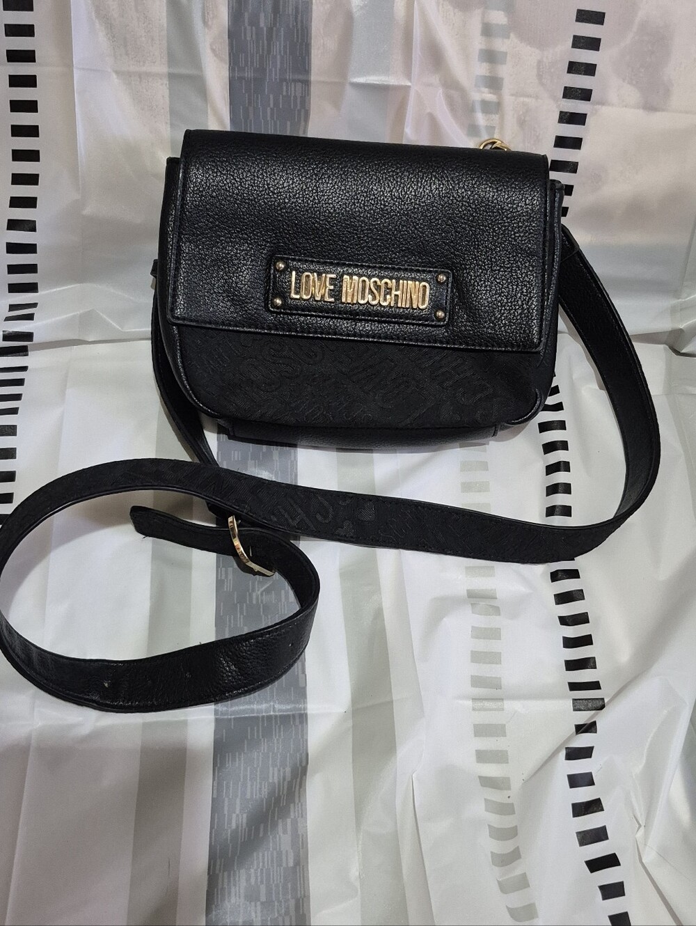 Love Moschino Black Leather Crossbody Bag